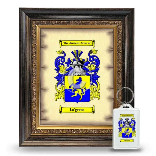 La'greca Framed Coat of Arms and Keychain - Heirloom