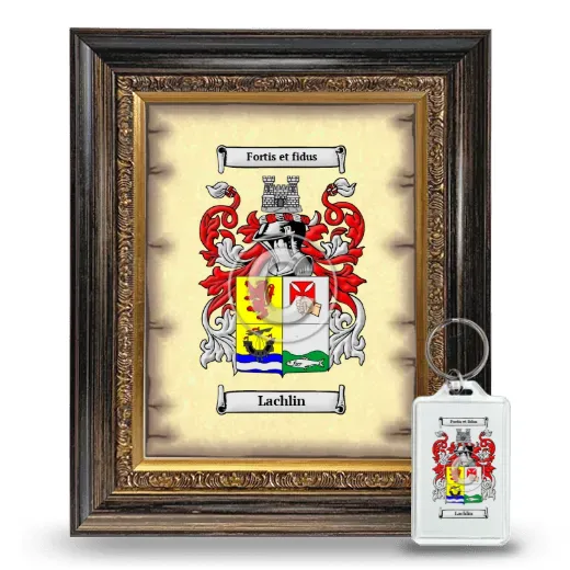 Lachlin Framed Coat of Arms and Keychain - Heirloom
