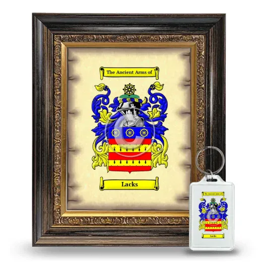 Lacks Framed Coat of Arms and Keychain - Heirloom