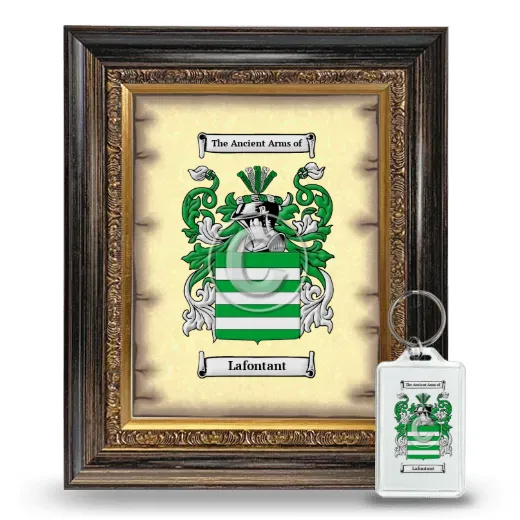 Lafontant Framed Coat of Arms and Keychain - Heirloom