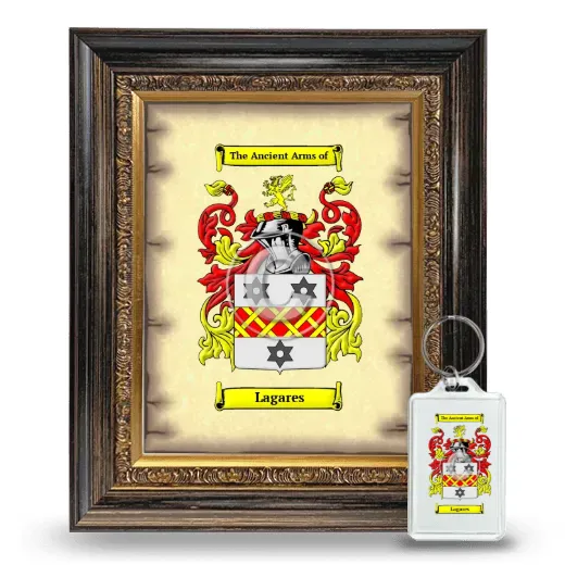 Lagares Framed Coat of Arms and Keychain - Heirloom