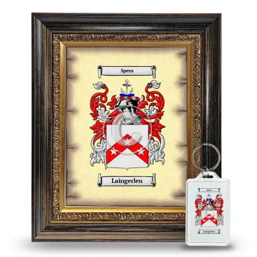 Laingerlen Framed Coat of Arms and Keychain - Heirloom