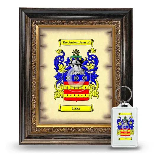 Laks Framed Coat of Arms and Keychain - Heirloom