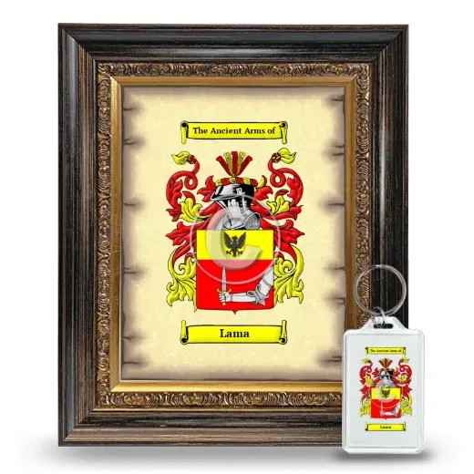 Lama Framed Coat of Arms and Keychain - Heirloom