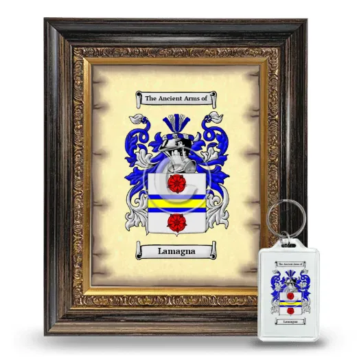 Lamagna Framed Coat of Arms and Keychain - Heirloom