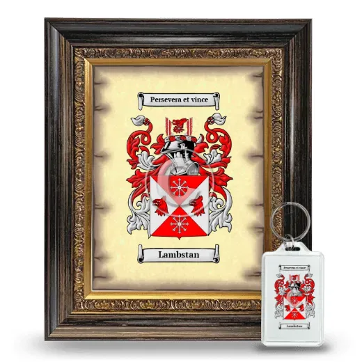 Lambstan Framed Coat of Arms and Keychain - Heirloom