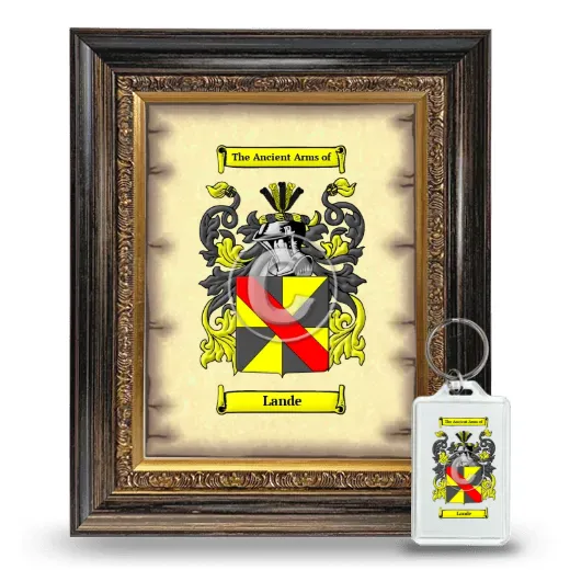 Lande Framed Coat of Arms and Keychain - Heirloom