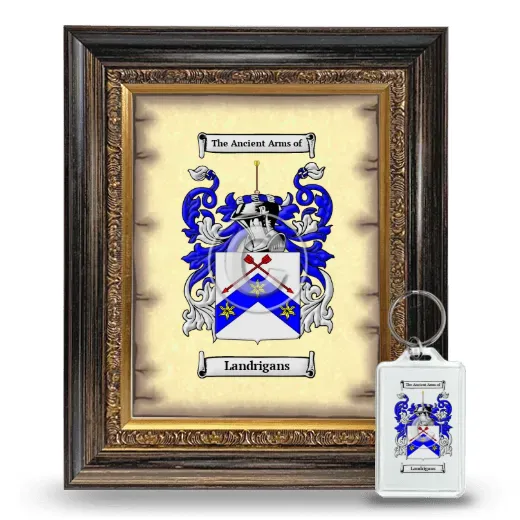 Landrigans Framed Coat of Arms and Keychain - Heirloom