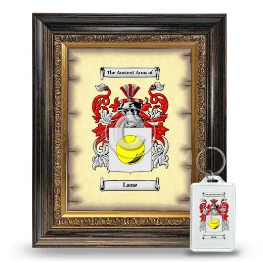 Lane Framed Coat of Arms and Keychain - Heirloom