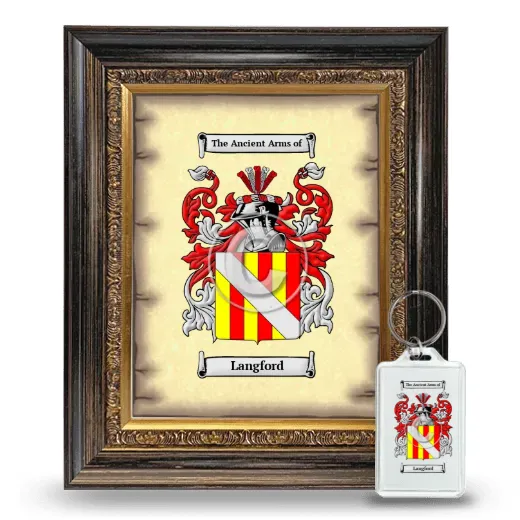 Langford Framed Coat of Arms and Keychain - Heirloom