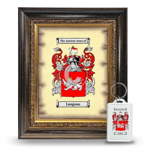 Langsan Framed Coat of Arms and Keychain - Heirloom