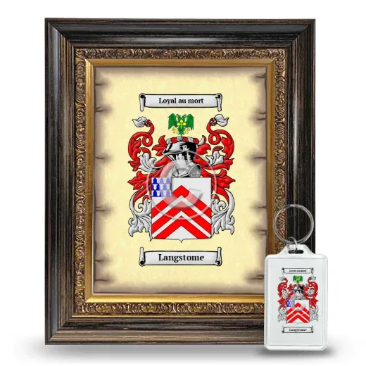 Langstome Framed Coat of Arms and Keychain - Heirloom