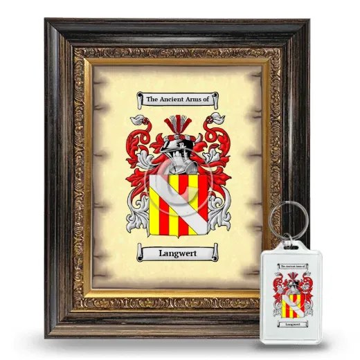 Langwert Framed Coat of Arms and Keychain - Heirloom
