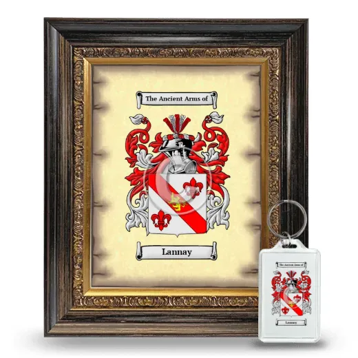 Lannay Framed Coat of Arms and Keychain - Heirloom