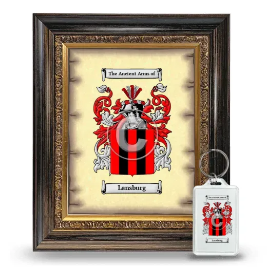 Lansburg Framed Coat of Arms and Keychain - Heirloom