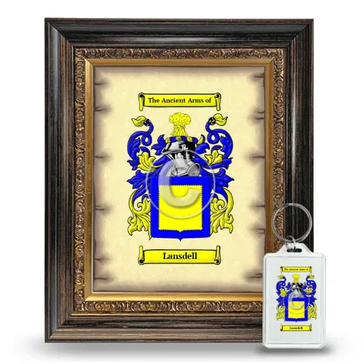 Lansdell Framed Coat of Arms and Keychain - Heirloom