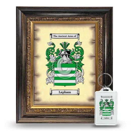 Lapham Framed Coat of Arms and Keychain - Heirloom