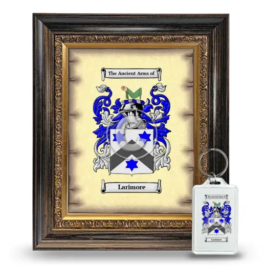 Larimore Framed Coat of Arms and Keychain - Heirloom