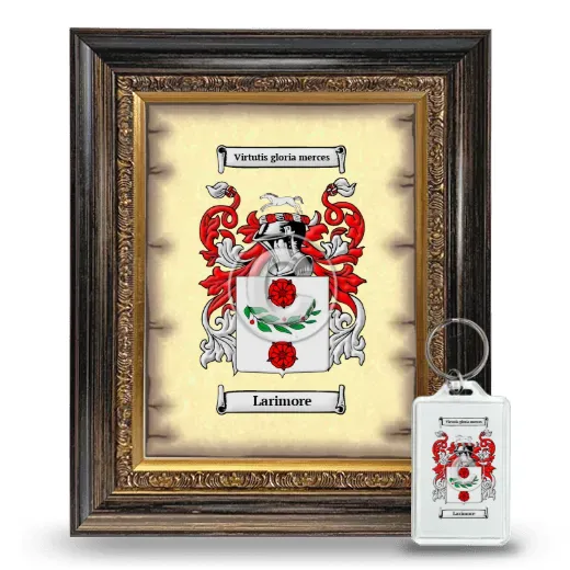 Larimore Framed Coat of Arms and Keychain - Heirloom