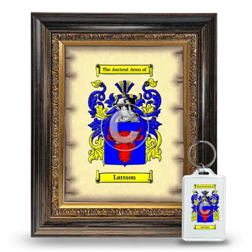 Larsson Framed Coat of Arms and Keychain - Heirloom