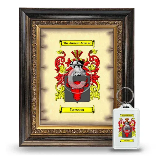 Larsson Framed Coat of Arms and Keychain - Heirloom