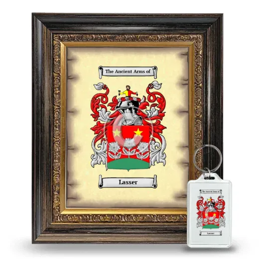 Lasser Framed Coat of Arms and Keychain - Heirloom