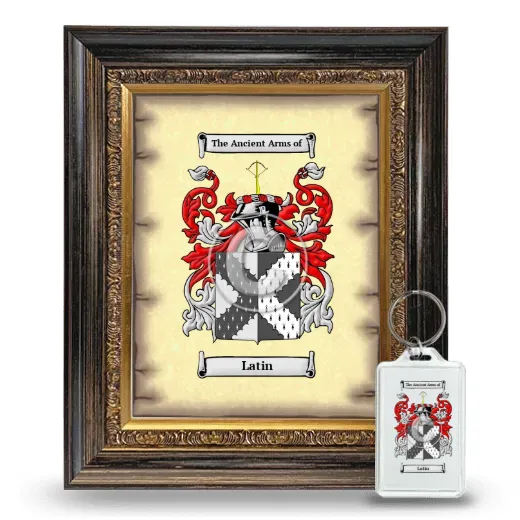 Latin Framed Coat of Arms and Keychain - Heirloom