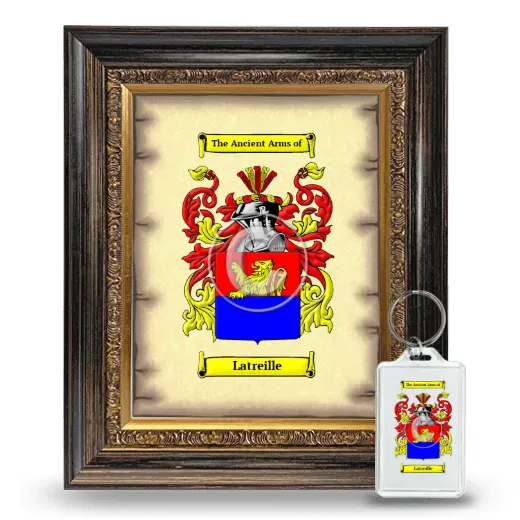 Latreille Framed Coat of Arms and Keychain - Heirloom