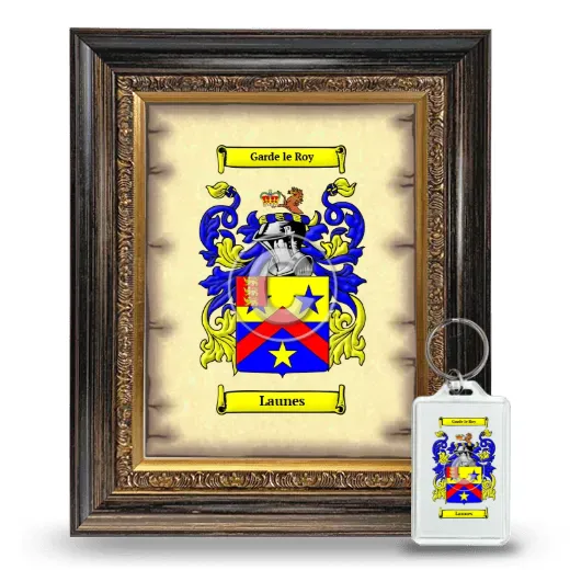 Launes Framed Coat of Arms and Keychain - Heirloom