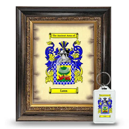 Laux Framed Coat of Arms and Keychain - Heirloom