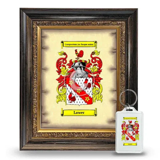 Lawer Framed Coat of Arms and Keychain - Heirloom