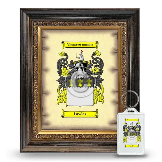 Lawles Framed Coat of Arms and Keychain - Heirloom