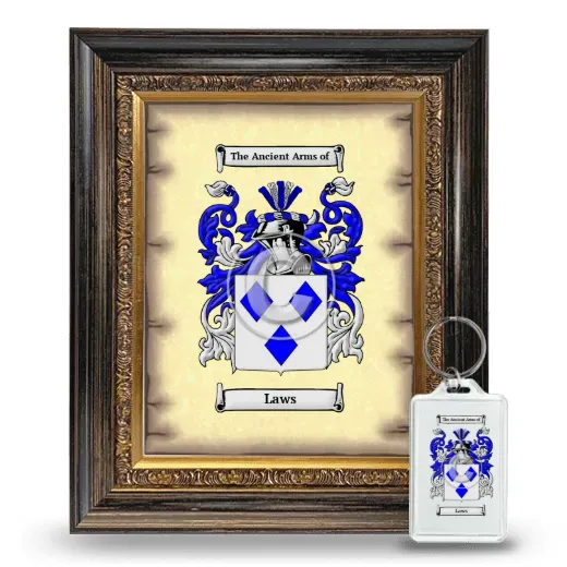 Laws Framed Coat of Arms and Keychain - Heirloom