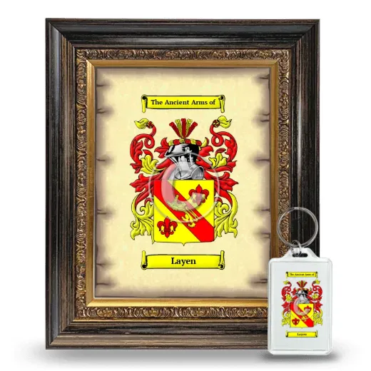 Layen Framed Coat of Arms and Keychain - Heirloom