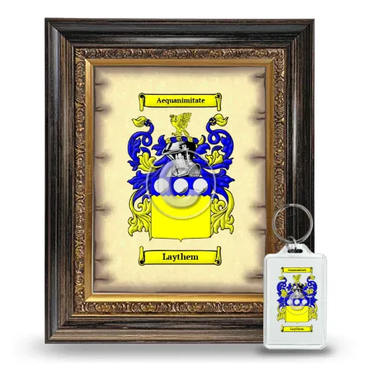Laythem Framed Coat of Arms and Keychain - Heirloom