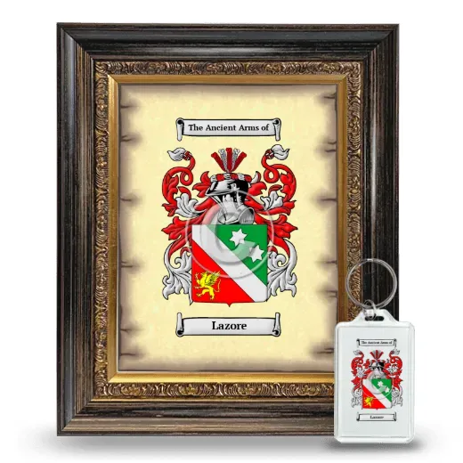Lazore Framed Coat of Arms and Keychain - Heirloom