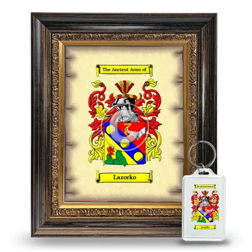 Lazorko Framed Coat of Arms and Keychain - Heirloom