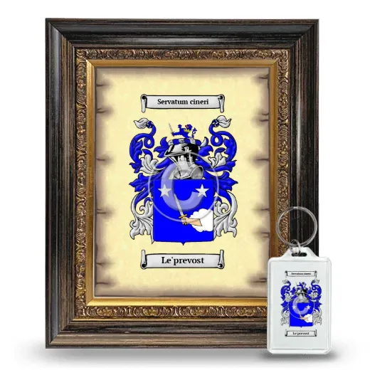 Le'prevost Framed Coat of Arms and Keychain - Heirloom
