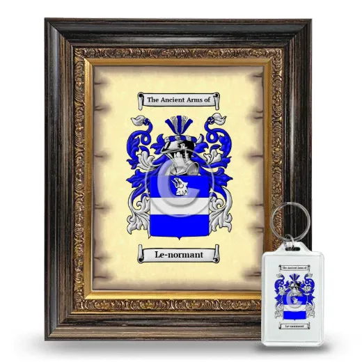 Le-normant Framed Coat of Arms and Keychain - Heirloom