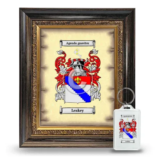 Leakey Framed Coat of Arms and Keychain - Heirloom