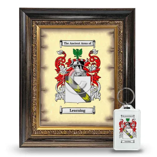 Learning Framed Coat of Arms and Keychain - Heirloom