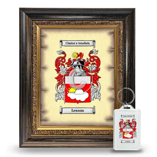 Leason Framed Coat of Arms and Keychain - Heirloom
