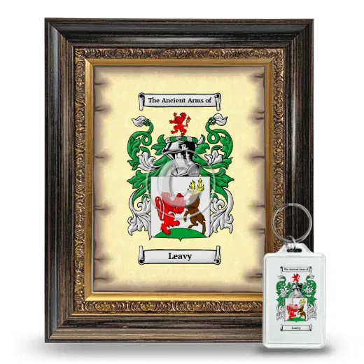 Leavy Framed Coat of Arms and Keychain - Heirloom
