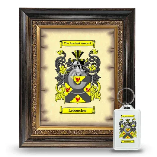 Leboucher Framed Coat of Arms and Keychain - Heirloom