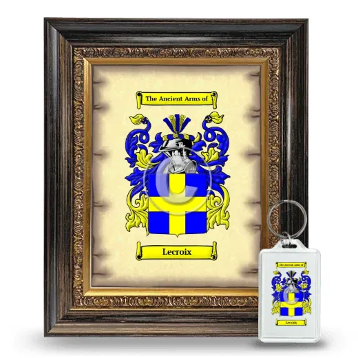 Lecroix Framed Coat of Arms and Keychain - Heirloom