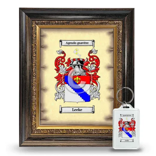Leeke Framed Coat of Arms and Keychain - Heirloom