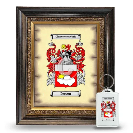 Leeson Framed Coat of Arms and Keychain - Heirloom