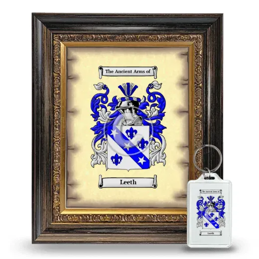 Leeth Framed Coat of Arms and Keychain - Heirloom