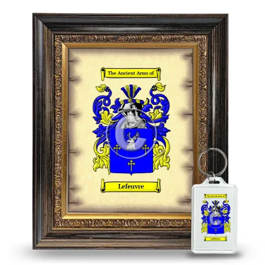 Lefeuvre Framed Coat of Arms and Keychain - Heirloom