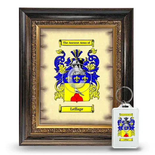 Leffage Framed Coat of Arms and Keychain - Heirloom